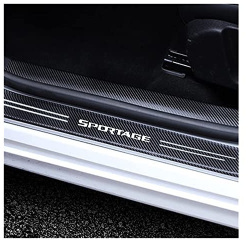 4 StüCk Auto Styling Kohlefaser Einstiegsleisten Kick Plates für KI-A Sportage 2021 2020 2019 2018-2011, Türschwelle Scuff Pedal Anti Scratch Schwellenabdeckung Schutz Trim Sticker Zubehör