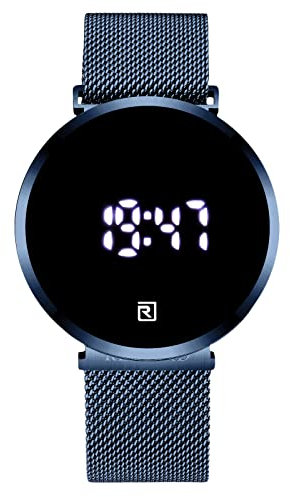 rorios Herren Digitaluhr Leuchtende Armbanduhr Quartz Uhr mit Edelstahlarmband Minimalistische Elektronische Uhren