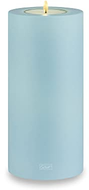 Qult Farluce Trend • Farbe Clearwater • ∅ 10 cm Höhe 21 cm • Teelichthalter in Kerzenform • Kunststoffkerze in Kerzenoptik • Mit Teelichteinsatz • inkl. 1 TLM16 Maxilight Teelicht (für ∅ 10 &12 cm)