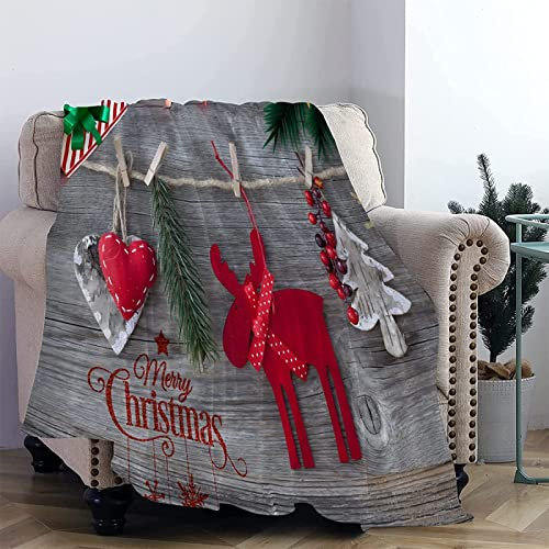 Kuscheldecke Flauschig Weihnachten, 3D Ornament Decke 80 x 150 cm Warme Mikrofaser Flanell Decken Weich Fleecedecke Sofadecke Kuscheldecken Tagesdecke Wohndecke für Bett/Sofa