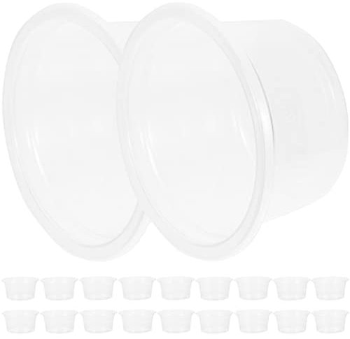 UKCOCO Reptile Food Water Bowl 20Pcs Plastic: Transparent Reptiles Water Tray - Anti-Slip Feed Dish for Tortoise Lizard Bearded Dragon Spider Scorpion Chameleon 4.7X4.7X2.5cm