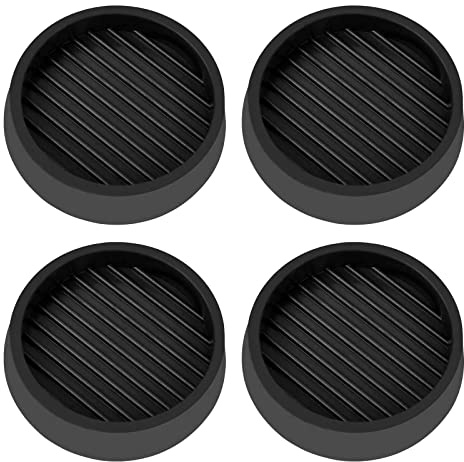 VOCOMO 2X2 Round Rubber Caster Cups, Non Slip Furniture Pads, Anti-Slip Gripper, Anti Skid Furniture Feet, Anti Slide Floor Protector for Bed Couch Table Chair Stoppers - (Black, 4 Pack)