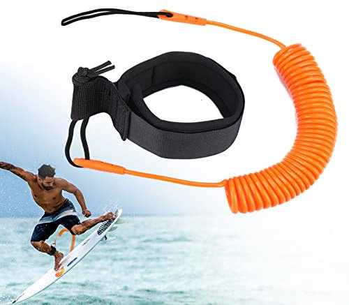 yuejuhe Surf Leash Paddle, Correa de Tabla de Surf, Cuerda de Sup Flexible, Accesorio Sup para Stand up Paddle Board (Naranja)