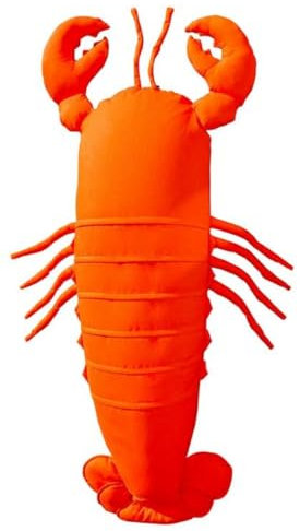 Casa Padrino Luxus Sitzsack Hummer Orange 200 x 70 x H. 35 cm - Schwimmender Sitzsack - Handgefertigtes Sitzkissen - Garten Deko - Terrassen Deko - Pool Deko - Luxus Accessoires