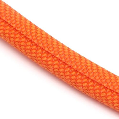 ICOBES 1/5M Self Closing PET Expandable Braided Sleeve Self-Close Flexible Insulated Hose Pipe Wire Wrap Protect Cable Sock Tube Army, Orange (Color : Orange, Size : 50mm)
