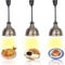 Wärmelampe Küche, Hängende Speisenwärmer Lampe Einziehbares, Wärmelampe Buffet mit 250W Infrarotlampe, Lebensmittel Wärmelampe für Küche und Buffets Esszimmer(Edelstahlfarbe, 3 Stück)