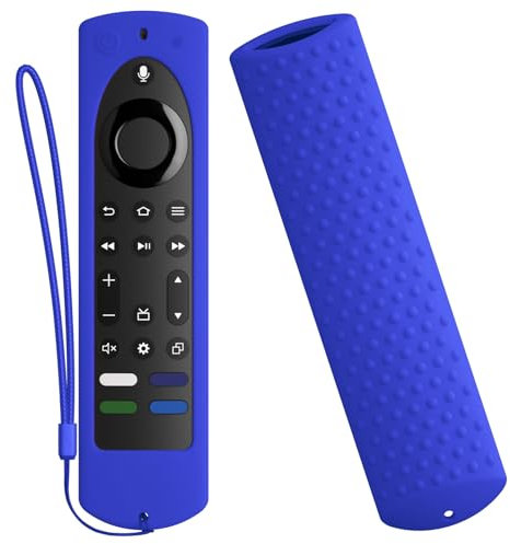 Silikonhülle für 2023 Fire TV Stick 4K Max (2. Gen)/Omni Serie/Insignia/Toshiba/Fire TV 2-Serie/4-Serie, Alexa Sprachfernbedienung, Silikon-Schutzhülle mit Umhängeband, Blau