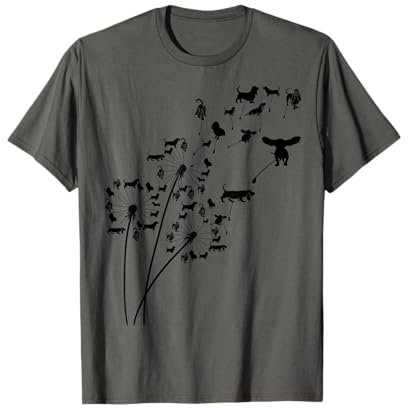 Dandelion Basset Hound Flower, Floral Basset Hound Tree T-Shirt