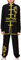 Mufeng Kinder Jungen Tai Chi Uniform Langarm Kung Fu Shirt mit Wushu Hose Chinesisch Kung Fu Wing Chun Stickerei Kostüm Set Sport Schwarz 98-104