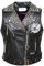 Fashion SX Herren Punk Rock Nieten Lederjacke Club Motorrad Fahrrad Slim Fit Bedruckte Lederweste, Schwarz, S