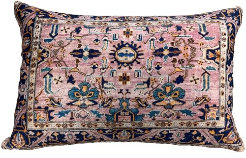 EASTERNRUGARTS Kelim-Kissenbezüge, Lendenkissen, handgefertigt, ethnischer Boho-Stil, Bauernhaus, weiche Baumwolle, Kissen für Sofa, Wohnzimmer, Schlafzimmer, Teppich, bedrucktes Kissen (Y-80)