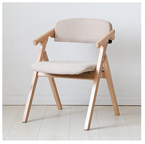 Klappbare Holzstühle mit gepolsterten Sitzen, faltbar und abnehmbarer Bezug, gepolstert, stapelbar, einzelner bequemer Holzstuhl für Zuhause, Büro, Hochzeit