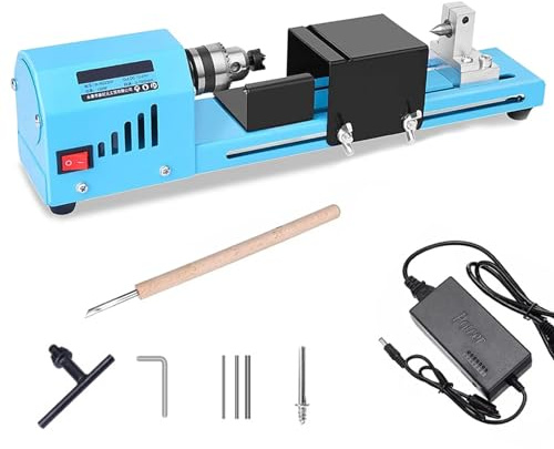 ZXLLAFT Mini Drehmaschine, 150W Präzise Drehbank Feindrehmaschine Perlen Maschine, 7-stufige Geschwindigkeitsregulierung, Perlen Polierer Maschine DIY CNC Bearbeitung