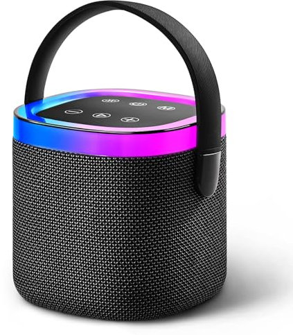 LENRUE Portable Bluetooth Speaker with RGB Lights, IPX5 Waterproof, 15-Hour Playtime, Wireless Design, Ideal for Outdoor Adventures, Travel, and Home Use