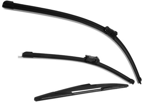 Gatuida Scheibenwischerblätter 3 Stück Flaches Aerodynamisches Design Kunststoff für Front und Heckscheibe für Wetterbedingungen