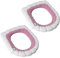 2 Pcs Toilet Seat Cover, Bathroom Soft Toilet Seat Cover Pad Washable Stretchable Toilet Seat Mat Universal Thicker Toilet Cushion Pads for Home Office School (Pink+White)