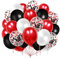 Luftballons Rot Schwarze Weiß,100 Stück 12 Zoll Rote Latex Luftballons,Konfetti Luftballons Helium Luftballons für MäDchen Geburtstag Hochzeit Weihnachten Valentinstag Party Deko
