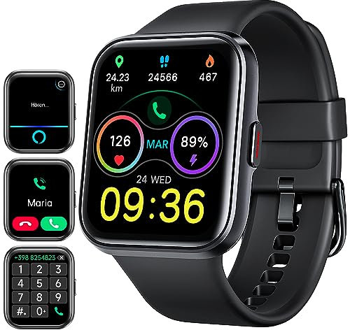 Smartwatch Donna Orologio Fitness 1,69 Schermo, Smart Watch Cardiofrequenzimetro SpO2 Contapassi Sonno Stress, Fitness Tracker Quadrante Personalizzato Notifiche Messaggi Sportivo Activity Tracker