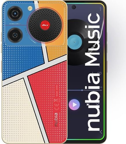ZTE nubia Music Pop Art - Smartphone Android 13 con Display da 6.6 HD+, Fotocamera 50MP, Batteria 5000mAh, 4GB RAM e 128GB ROM, Display 90Hz, 2 Ingressi Jack, Design Pop Art, Audio Immersivo