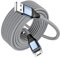 Bohconn Cavo micro USB 4 m, in nylon ad alta velocità, per Samsung Galaxy S7/S6/S4/J7/J5/Note 5, Huawei P Smart, Redmi, Nokia, Kindle, Wiko – grigio