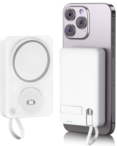 3-in-1 Magnetic Power Bank for iPhone,Compatible with Apple Watch | 10000mAh Portable Charger with Type-C 18W Fast Charge | Compatible with Android