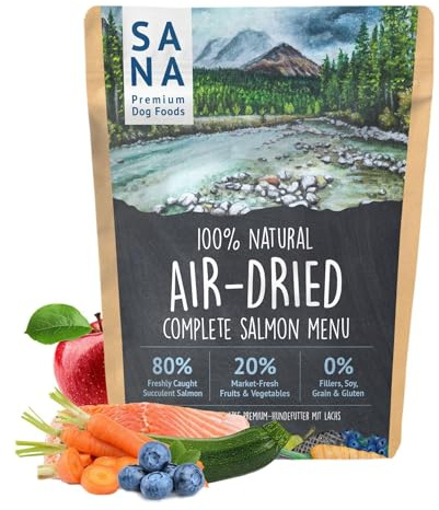 SANA Premium Dog Foods I Trockenbarf I Trockenbarf Menü Verschiedene Geschmacksrichtung I 1-5 kg (2,5 kg, Lachs)