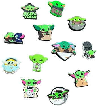 Bodygenix Baby Yoda Shoe Charms, The Child Grogu Design, 12-Piece Decorative Set