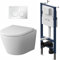 Komplettes Set - Vorwandelement inkl. Betätigungsplatte II90101 + Hänge-WC Flash CNA1700SC FlashClean + WC-Sitz mit Soft-Close-Absenkautomatik, AM.PM Prime Fit IIS90101.NA1700