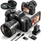 NBD Digital Cameras for Photography 4K,48MP Autofocus Vlogging Camera for YouTube with 32GB TF Card & 2 Batteries,16X Zoom Anti-Shake Video Camera with 52mm Wide Angle and Macro Lens (Black)