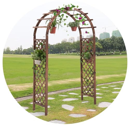 Arche de jardin en bois pour plantes grimpantes, rosiers, vignes, pergola décorative 140 x 50 x 227 cm