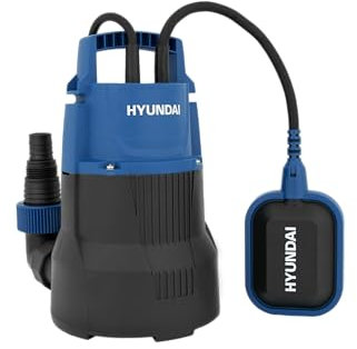 HYUNDAI Klarwasser-Tauchpumpe TP40009C | flachsaugend | 400 W, Fördermenge 9.000 l/h, | Eintauchtiefe: max. 7 m, Förderhöhe: max. 6 m | Partikelgrösse: max. 5 mm | Schwimmschalter