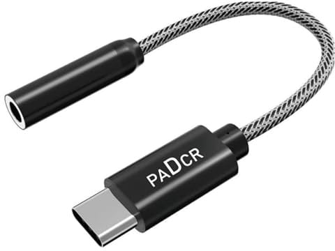 PADCR USB C Klinke Adapter Aux USB C auf 3.5mm Kopfhörer Adapter mit DAC Chip kompatibel mit iphone16/16pro/16pro max, Galaxy S 25 Serie, iPad, P60/50/40/Mate 30