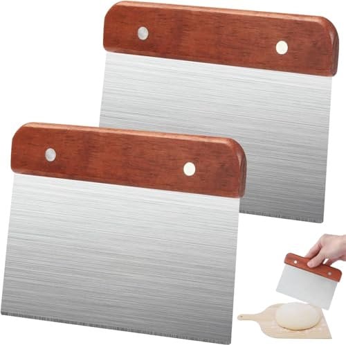 YUNYU Stainless Steel Dough Scraper & Bread Cutter, 20x13cm Heavy Duty Kitchen Tool with Ergonomic Grip, Dough Scraper for Baking, Pastry & Pizza | Bread Scraper & Dough Cutter with Rustproof Design