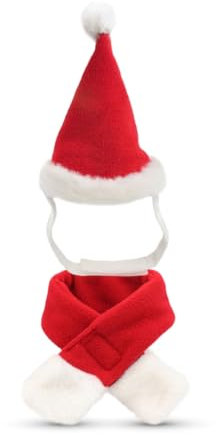 Lustige Weihnachtsmann-Mütze, Haustier-Kopfbedeckung, Foto-Requisiten mit Schal und Hunden, für Urlaubsfotos und Partys