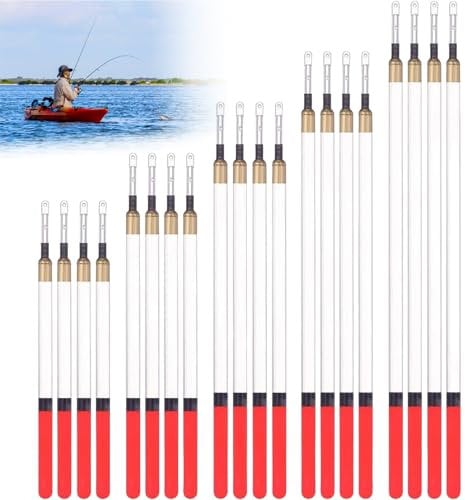 Daryunk 20pcs Fishing Floats Set, Coarse Fishing Tackle Accessaries, 5 Sizes of Straight Insert Pole Floats, for Fishing in Stillwater and Running Water