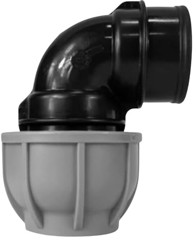 MYPURECORE MDPE Compression Fitting 20-50mm – Straight, Elbow, Tee, Stop End & Valve – BSP Threaded Water Pipe Connector – Leak-Proof Irrigation for Blue Pipe (Elbow 25mm x 1/2 bspf)