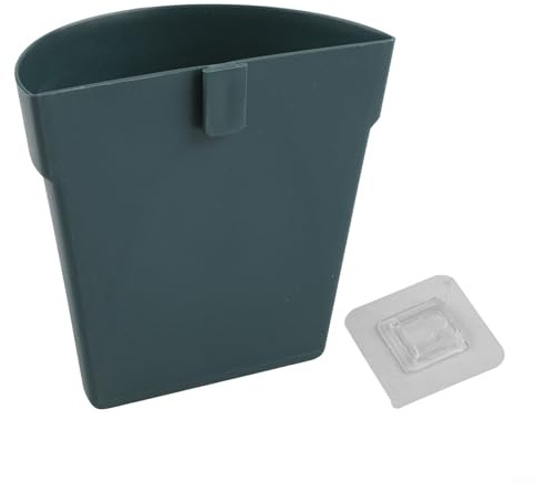 Zilimontt Barra de mimbre de plástico para colgar en la pared con planta en maceta para decoración del hogar y el jardín en blanco, gris o azul, 14,7 x 16,3 x 8 cm (azul)