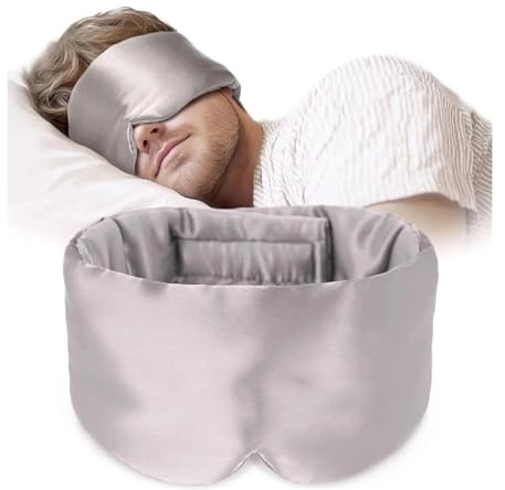 2 stücke Seide Schlaf Maske Weiche Drucklose Maulbeerseide for Auge Haut Anti Falten Für Nickerchen(Light Gray)