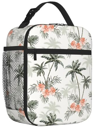 Yyoretp Tropical Palm Trees Print Lunch Bag for Men Women Durable Reusable Adults Lunch Box for Travel Work Picnic.