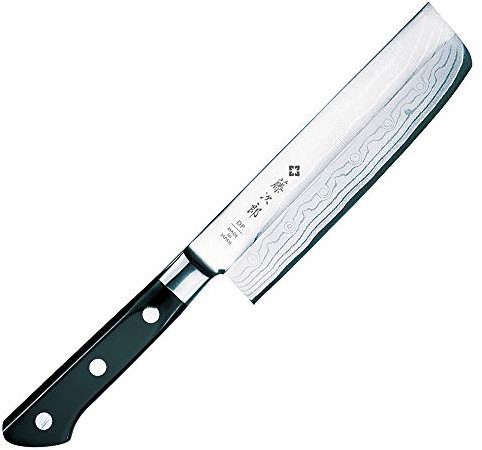 Tojiro Messer - japanische 37 Lagen Damastmesser HQ - Nakirimesser bzw. Gemüsemesser - Klinge 16,5 cm - mit Edelstahl Zwinge - 506