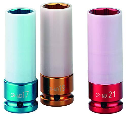Schneider Druckluft GmbH DGKD322294 Schneider airsystems Steckschlüsselsatz 3-teilig (Größe 17, 19, 21 mm), für Alufelgen, für Druckluftwerkzeuge, SKSL-Set