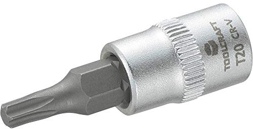 TOOLCRAFT T20 816082 T-Profil Steckschluessel-Bit-Einsatz T 20 1/4 (6.3 mm), 3 piece