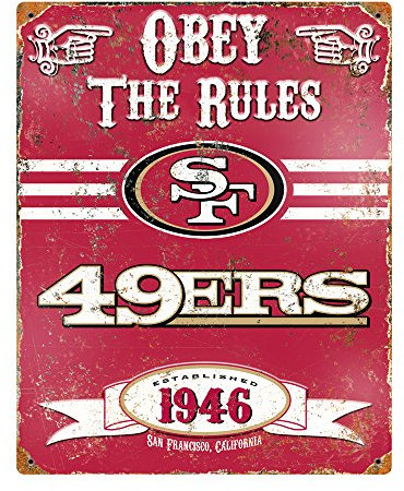 Party Animal NFL geprägtes Metallschild im Vintage-Stil, San Francisco 49ers