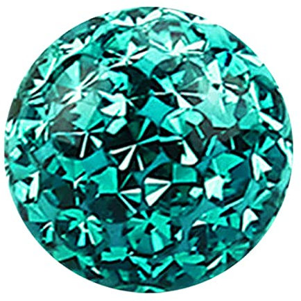 Modern Nature Piercing-Schmuck 1 X Epoxy Piercingschmuck Multi Strass Kugel 1,2 x 3 mm + Überzug in grün-türkis
