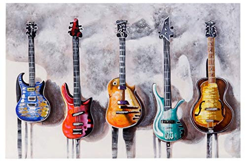 Ölgemälde Gitarren, 100% handgemaltes Wandbild 3D-Bild Gemälde XL, 120x80cm