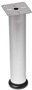 Gedotec Moderner höhenverstellbarer Möbelfuß LENA rund Schrankfuß Tischbein aus Metall | Höhe 200 mm | Sockelfuß mit Höheneinstellung + 20 mm | Chrom matt | 1 Stück - Füße für Sofas - Möbel & Kommoden