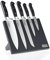 Ross Henery Professional, 5-Piece Premium Stainless Steel Kitchen Knife Set on a Stylish, Black Magnetic Block with 2-Year Warranty.