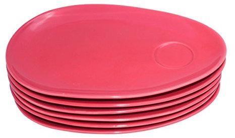 Frühstücksteller mit Vertiefung rot Set