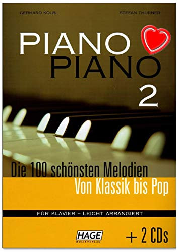 Piano Piano 2-100 tolle Melodien aus den Bereichen Klassik, Lieder aus aller Welt, Evergreens, Pop Hits, Barmusik, Filmmusik und Musical - 2 CDs, Notenklammer EH4733 9783866260542