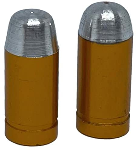 2er Set Ventilkappen - Bullet Big - in goldfarben für Motorrad
